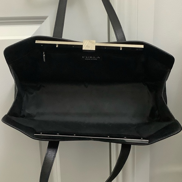 Furla Sleek Black Leather Tote - Picture 11 of 12